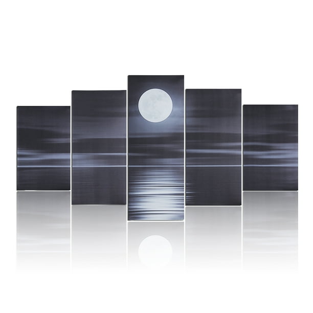 Retro Abstract Wall Art Vintage Canvas Pictures Contemporary Pale Grey Abstract Lake Painting Canvas Artwork Ocean Bedroom Bathroom Living Room Office Wall Decor Framed Ready to Hang 30cm x 40cm